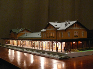 Model dworca kolejowego w Mławie